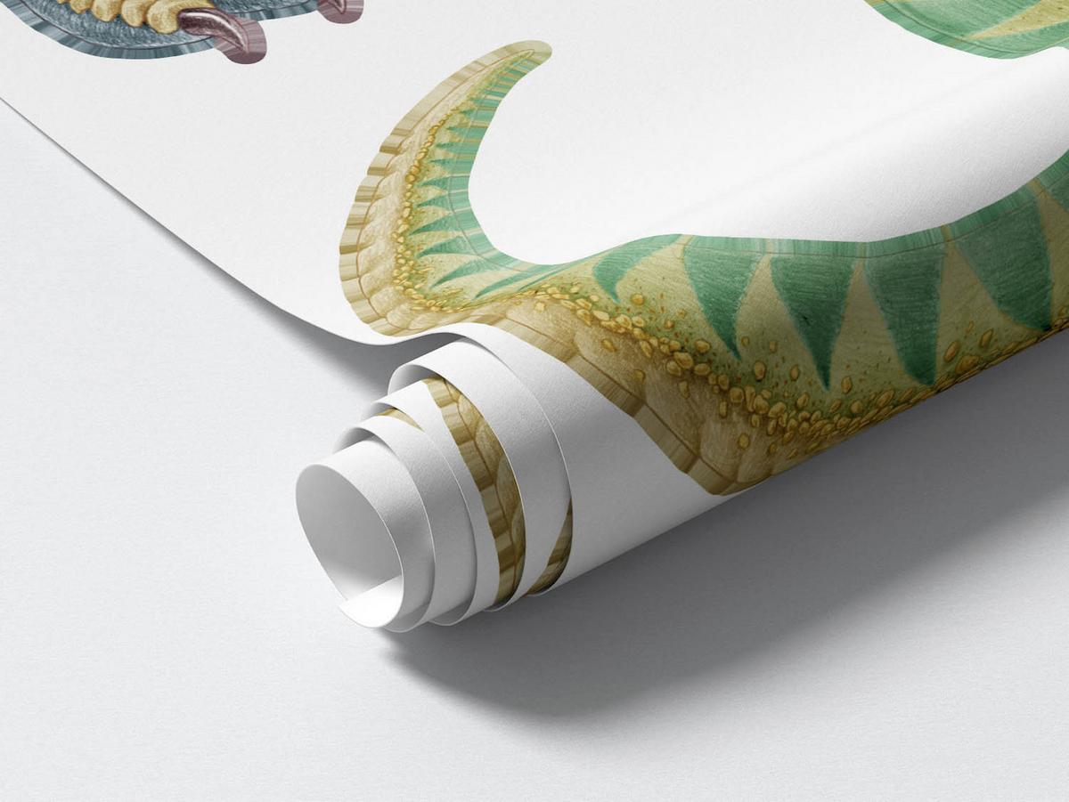 WANDAUFKLEBER 60x91cm - Bunte Dinosaurier - Multicolor, Kunststoff (60/91/0.1cm) - Wallfluent