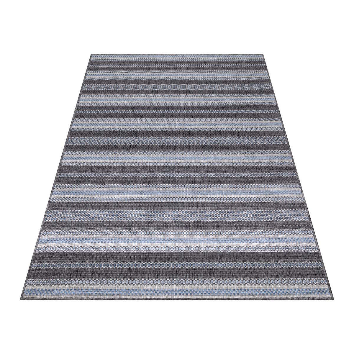 TEPPICH Outdoor SARNTAL in Schwarz, im Vintage-Stil, 120 x 170 cm - Grau, Textil (120/170cm) - KADIMA DESIGN