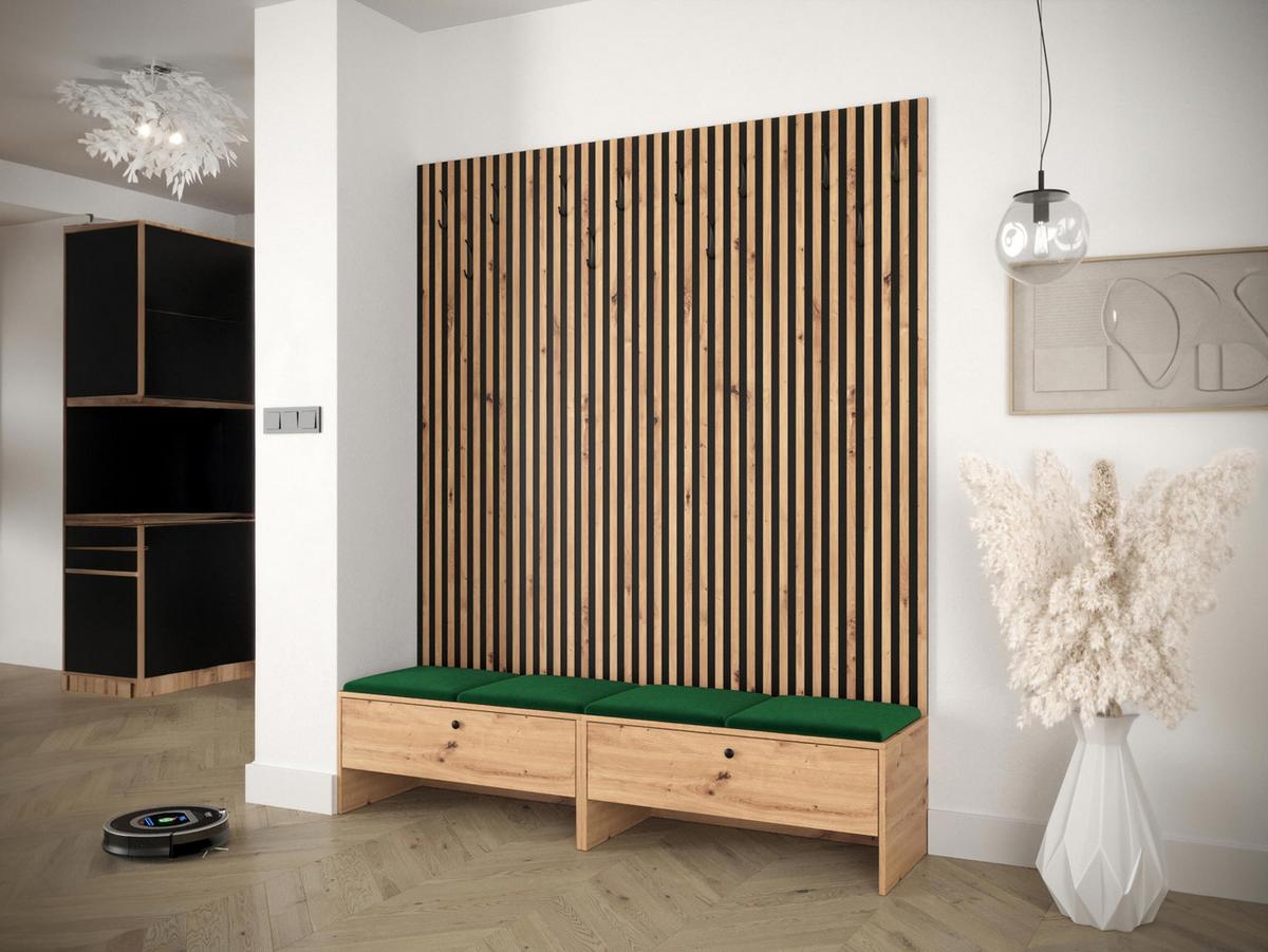 GARDEROBE Balma V - Grün, Holzwerkstoff (170/206/44cm) - MIRJAN24