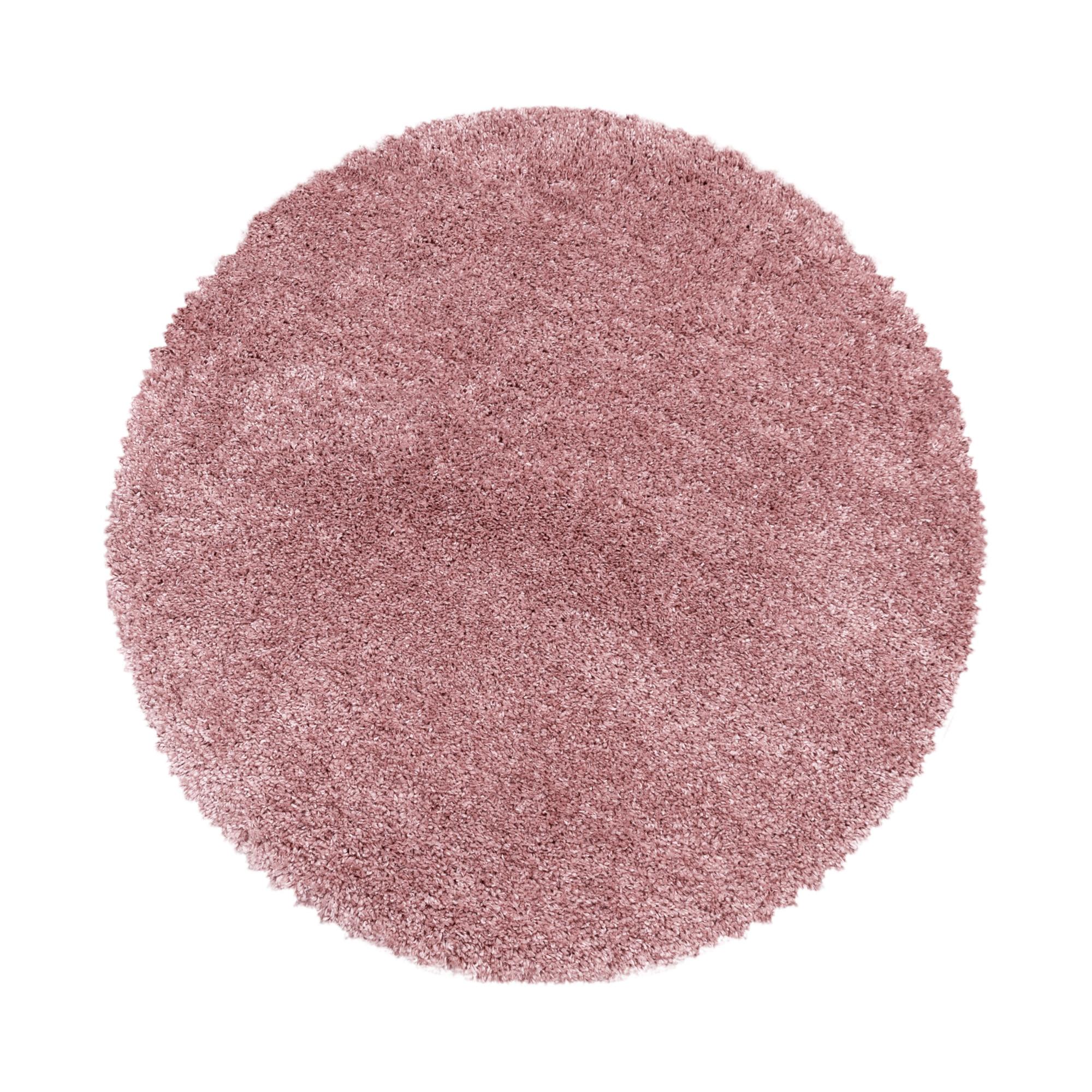HOCHFLORTEPPICH SALZACH, einfarbig, Rosa, Ø 160 cm - Rosa, Textil (160/160cm) - KADIMA DESIGN