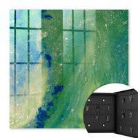 SCHLÜSSELBOX Schwarz 30x30 cm- Türöffnung nach rechts - Abstrakte Natur - Grün, Metall (30/30/5cm) - TULUP