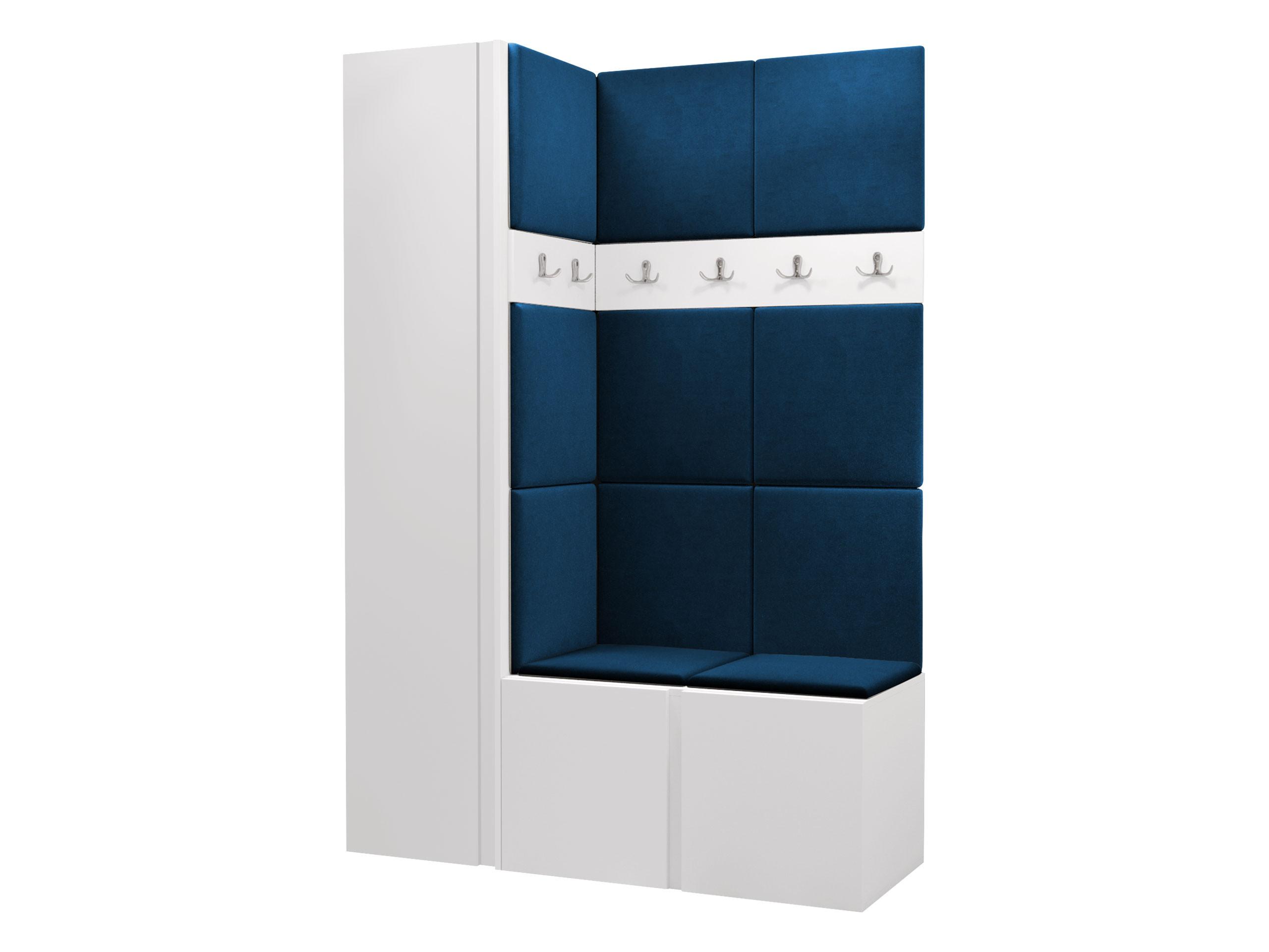 GARDEROBEN-SET Orion IX - Blau/Weiß, Holzwerkstoff/Kunststoff (124/186/46cm) - MIRJAN24