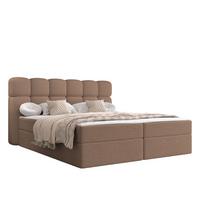 BOXBETT Softi 2 Boucle - H3 - Schwarz/Braun, Holz/Holzwerkstoff (140/200cm) - MIRJAN24