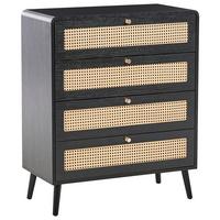 KOMMODE mit 4 Schubladen Schwarz Moura - Schwarz, Holzwerkstoff (80/98/40cm) - Beliani