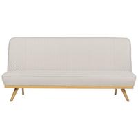 2-SITZER-SCHLAFSOFA beige/hellbraun Kalfafell - Hellbraun/Beige, Textil (192/91/73cm) - Beliani