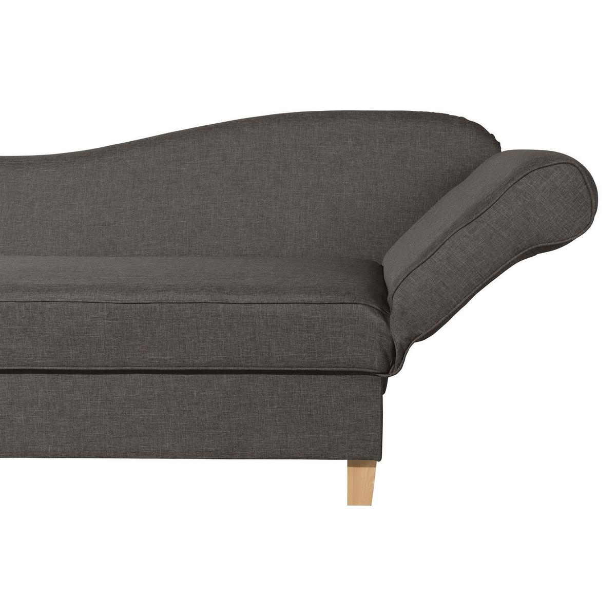 RECAMIERE mit Armteil rechts klappbar Katia Bezug Flachgewebe Buche natur / braun - Braun, Kunststoff (190/82/88cm) - 58aufmkessel