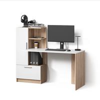 SCHREIBTISCH Lorena Sonoma/Weiß 150 x 120.1 cm mit 2 Türen - Weiß/Sonoma Eiche, Holzwerkstoff (59.3/150/120.1cm) - Livinity®