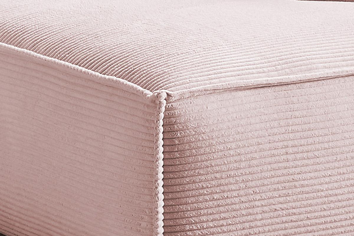 ECKSOFA SAMU Pink Cord - Schwarz/Rosa, Textil (254/224cm) - KAWOLA