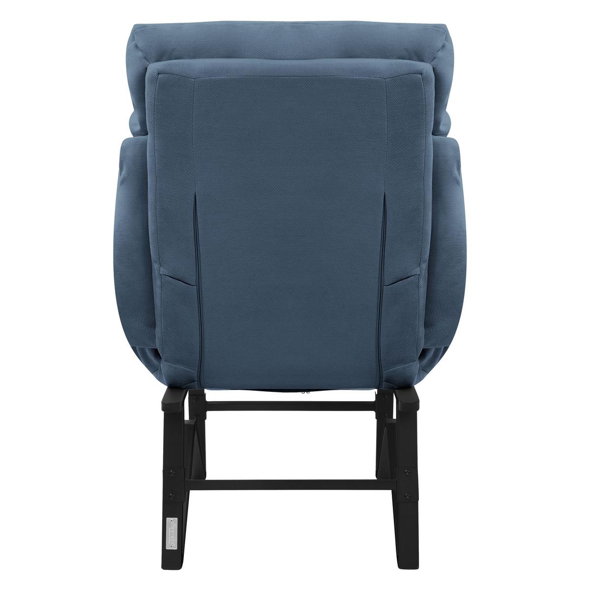 SESSEL mit Liegefunktion Blau Leinenbezug Relaxsessel verstellbar für Wohnzimmer - Blau/Schwarz, Textil/Metall (85/102/82cm) - ML-DESIGN