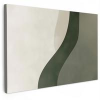 LEINWANDBILD Japandi - Grün - Abstrakt - Modern Groß 140x90 cm - Salbeigrün, Textil (140/90cm) - MuchoWow