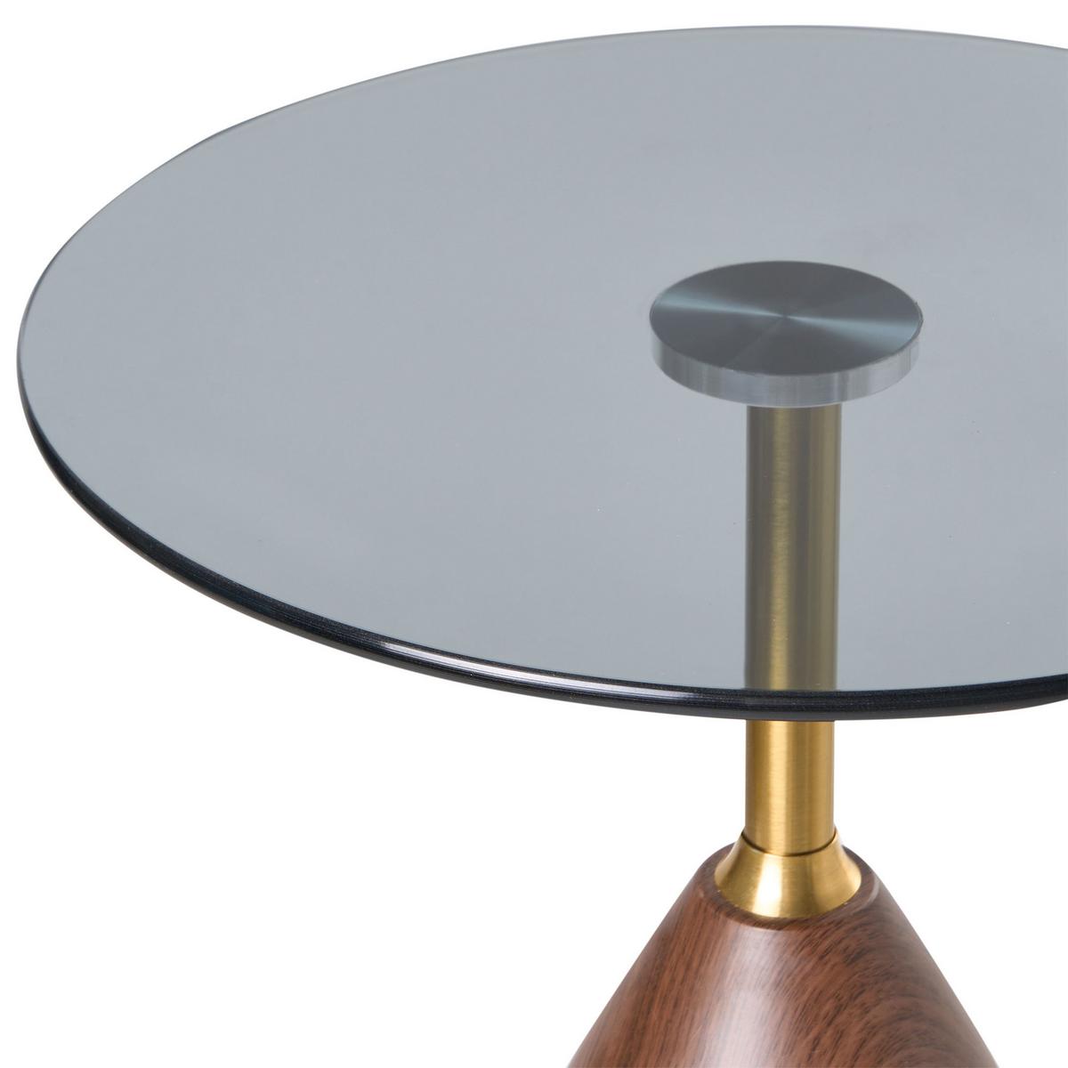 BEISTELLTISCH Sicherheitsglas Braun/Schwarz Wallis - Braun, Metall (41/41/57cm) - Beliani