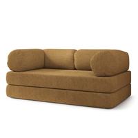 BETTSOFA EIREN aus Schaumstoff Bucle-Stoff Orange Schlaffunktion - Gelb, Textil (170/68/80cm) - MASSENO