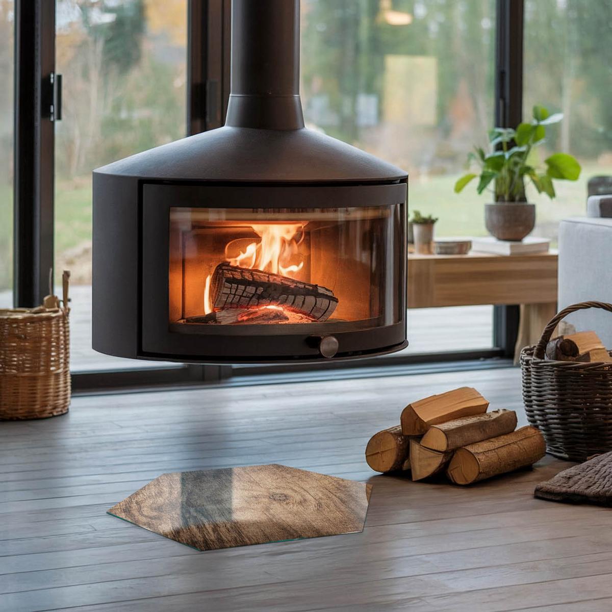 GLASPLATTE für Kamin h40 cm - Braun, Glas (40/40/0.4cm) - TULUP