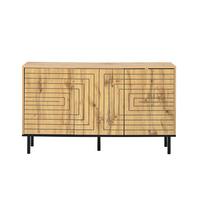 SIDEBOARD Eichenfarbe mit 6 Schubladen Grifflose Holzkommode - Naturfarben, Holzwerkstoff (120/68/35cm) - Urban Meuble