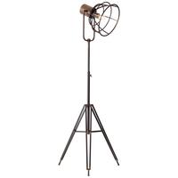 STANDLEUCHTE Reece 93080/46 - Schwarz, Holz (68/68/154cm) - Brilliant