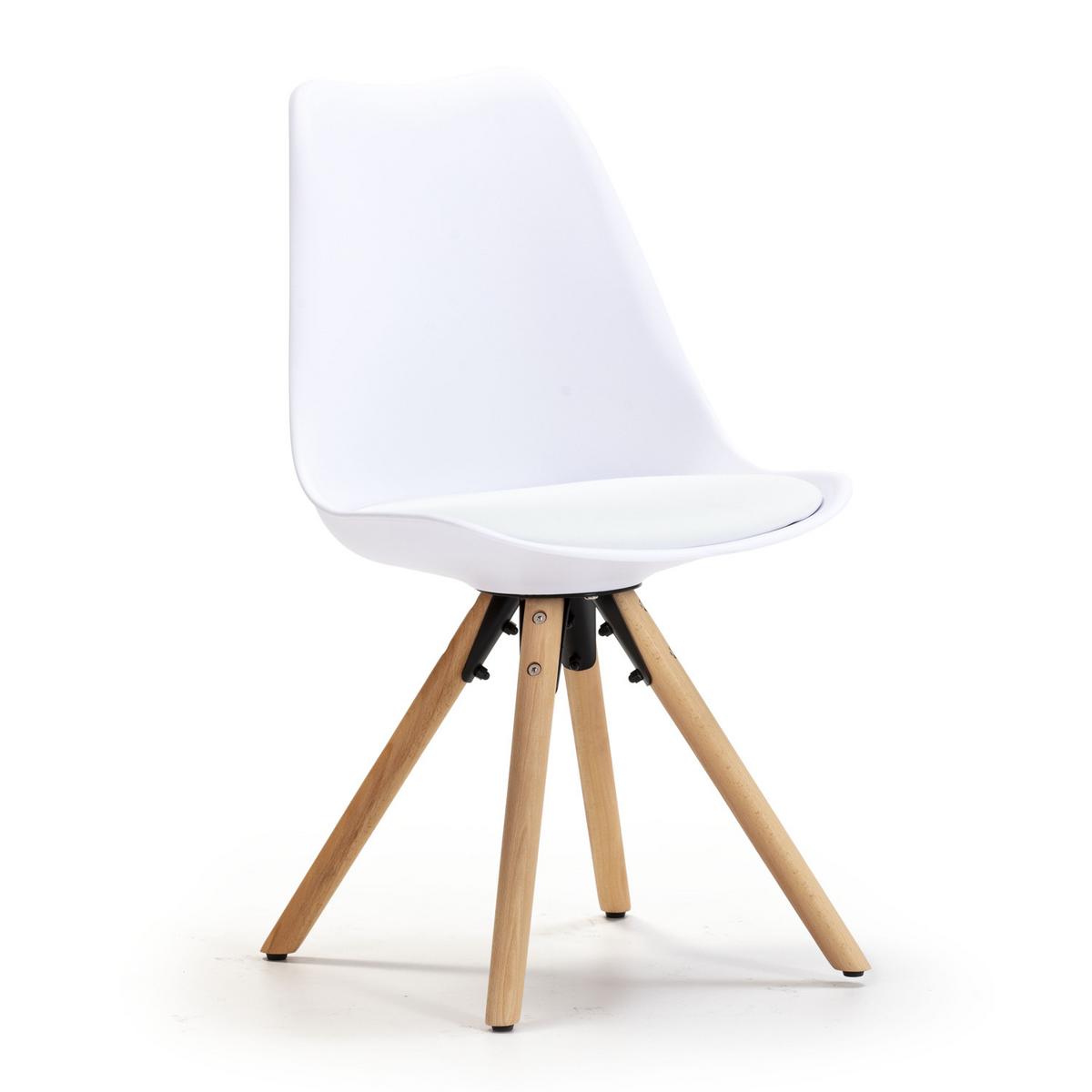 STUHL 2er-Set Jeff Weiß - Weiß, Holz/Kunststoff (49/84/54cm) - VS Venta-stock