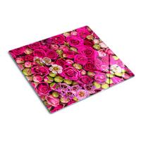 GLASPLATTE 60x52 cm Rosen - Pink, Glas (60/0.4/52cm) - TULUP