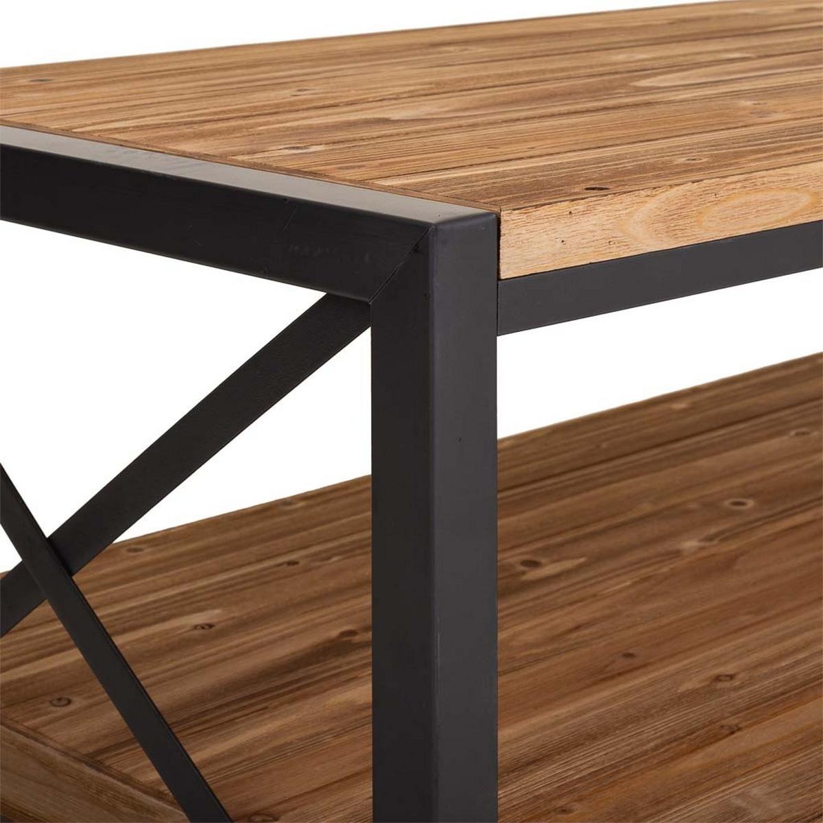 BEISTELLTISCH aus Metall und Holz, 122x60x44cm - Multicolor, Holz (60/122/44cm) - Wanderlust