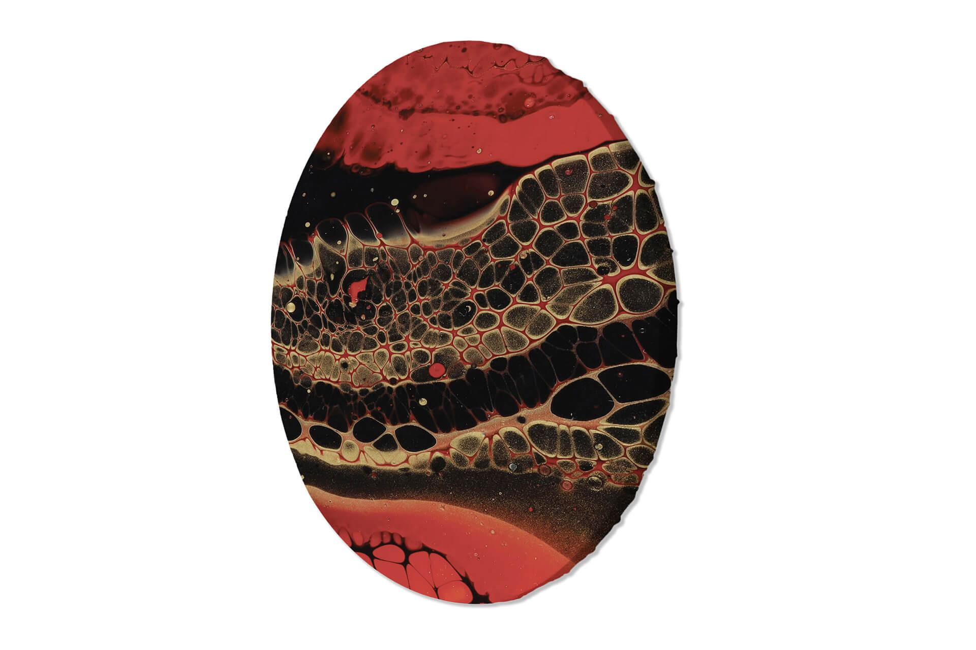 RUNDES BILD Rot 40/40 cm - Rot/Multicolor, Textil (40/40cm) - KUNSTLOFT