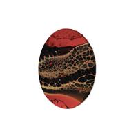 RUNDES BILD Rot 40/40 cm - Rot/Multicolor, Textil (40/40cm) - KUNSTLOFT
