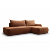 ECKSOFA GOYA mit Schlaffunktion und Bettkasten, Rechte, Perfect Harmony 52 - Rotbraun, Textil (302/184cm) - Lookway