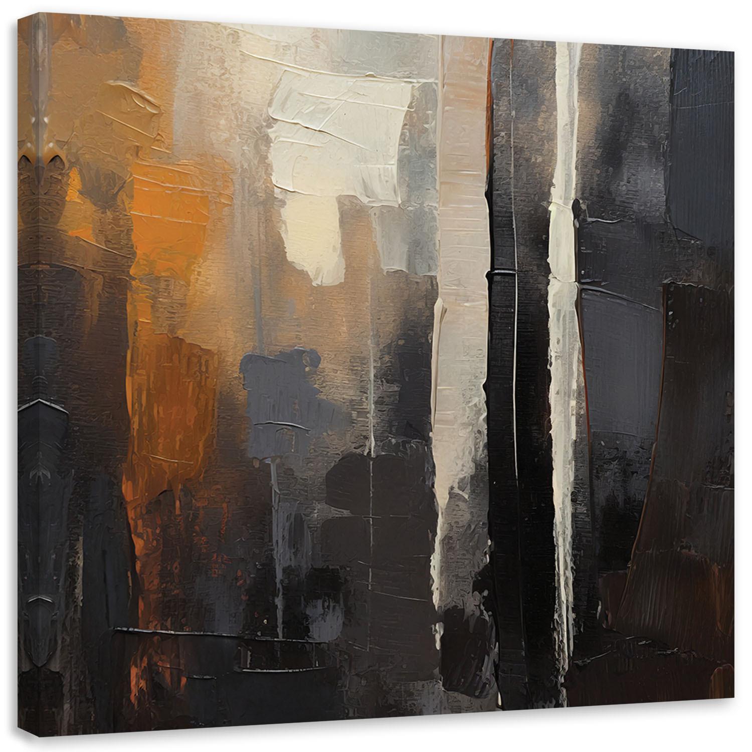 LEINWANDBILD Abstrakt braun gemalt 40x40cm - Braun, Textil (40/40cm) - Feeby