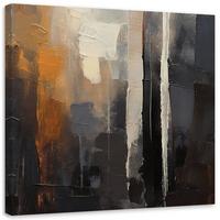LEINWANDBILD Abstrakt braun gemalt 30x30cm - Braun, Textil (30/30cm) - Feeby