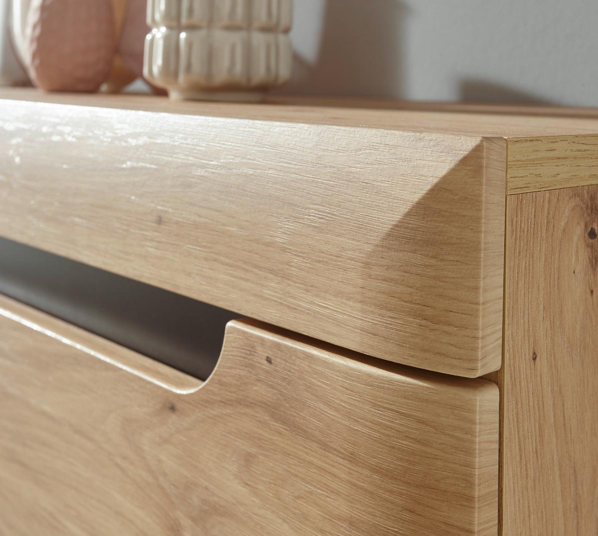 KOMMODE Eiche Artisan, schwarz 107 cm, Sideboard skandinavisch - Eichefarben/Schwarz, Holzwerkstoff (107/83/40cm) - Furn.Design