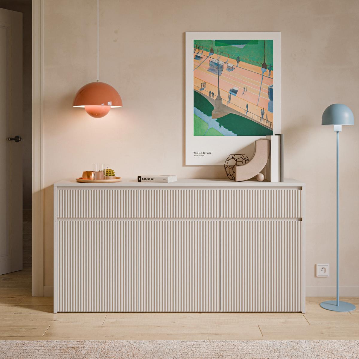 SIDEBOARD Vemmi Kaschmir 155 cm - Taupe, Holzwerkstoff (155/80/36cm) - Selsey