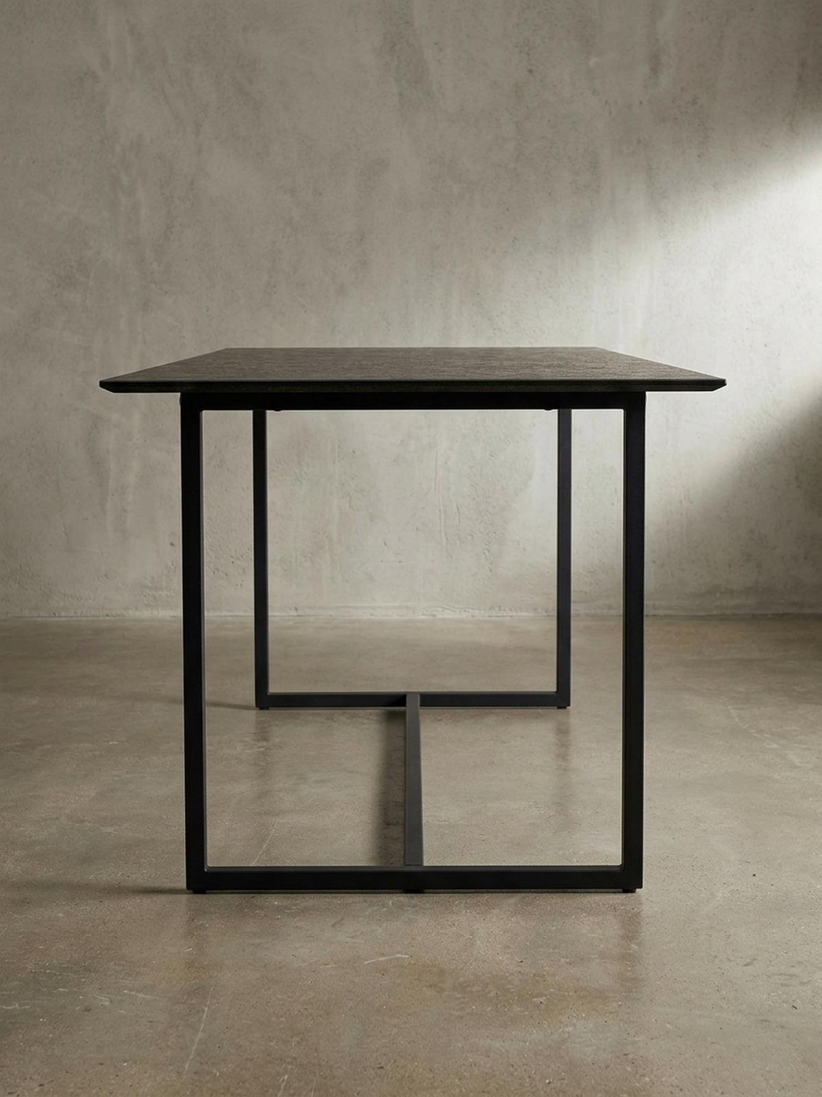 ESSTISCH Glas Keramik Marmoroptik Designer 180x90 ARCTIC, Schwarz 180x90x76 cm - Schwarz, Glas/Metall (90/180/76cm) - KADIMA DESIGN