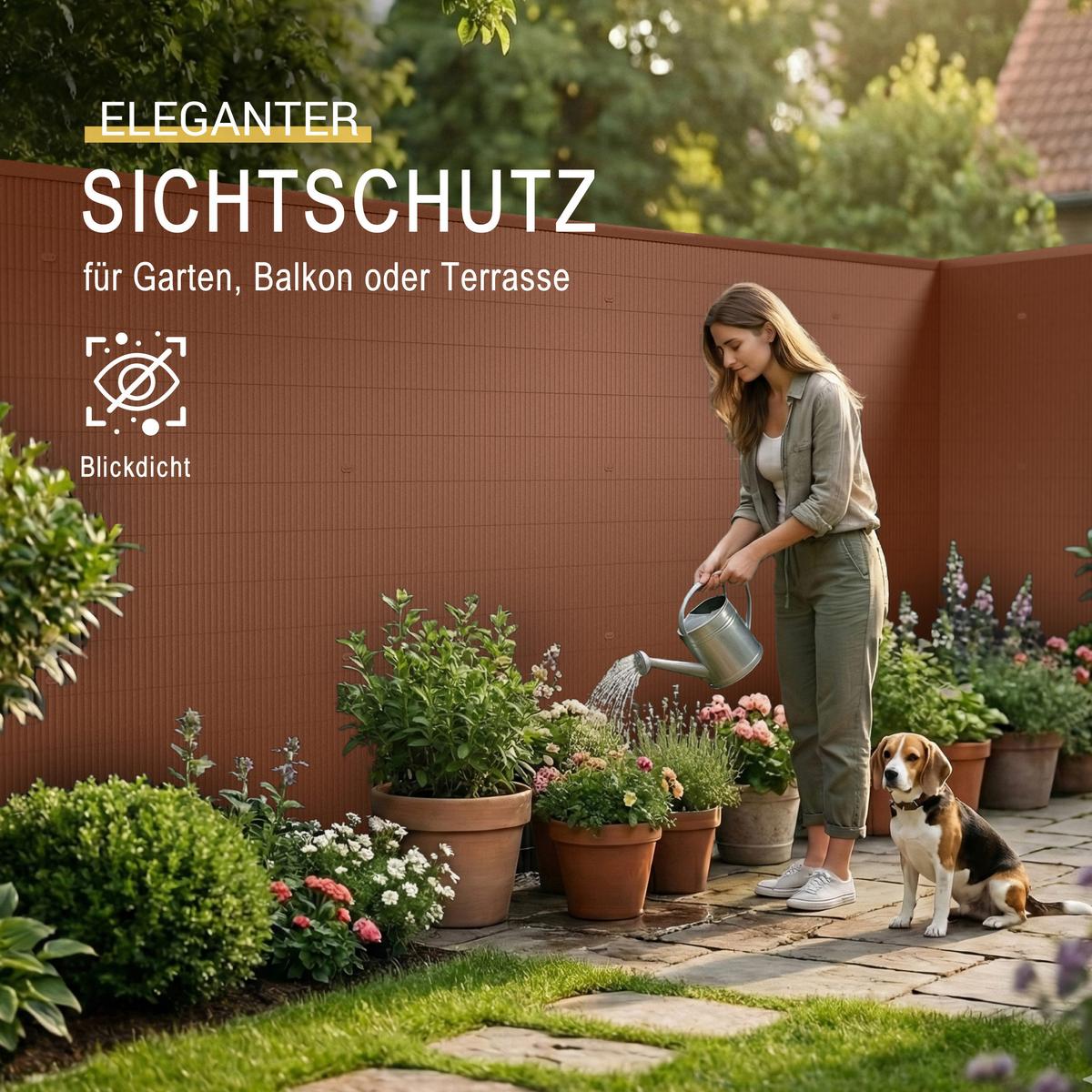 SICHTSCHUTZZAUN SolVision P12 100x500cm PVC Braun - Braun, Kunststoff (500cm) - Sol Royal