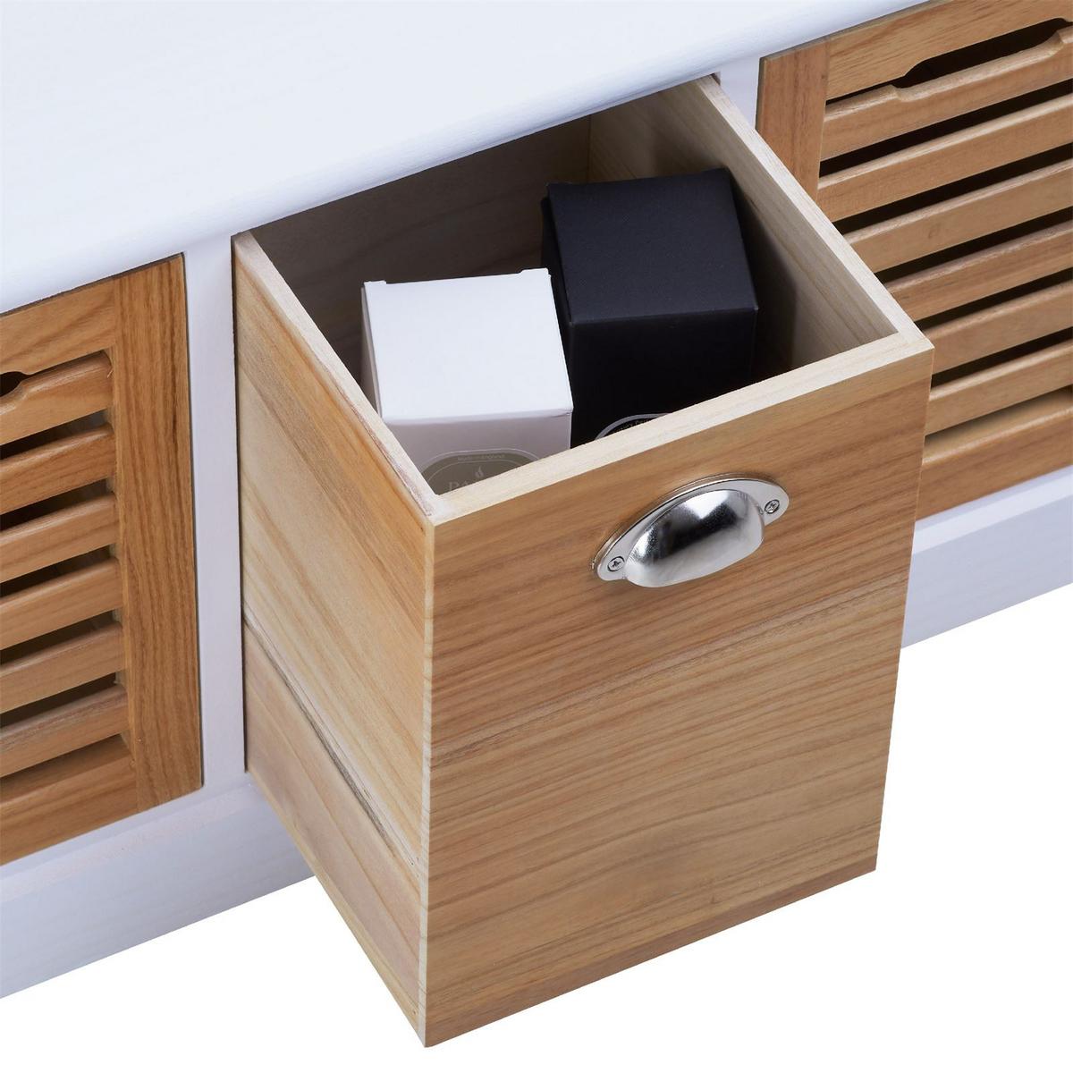 SITZBANK TRIENT weiß/natur - Weiß/Naturfarben, Holz (73/41/32cm) - CARO-Möbel