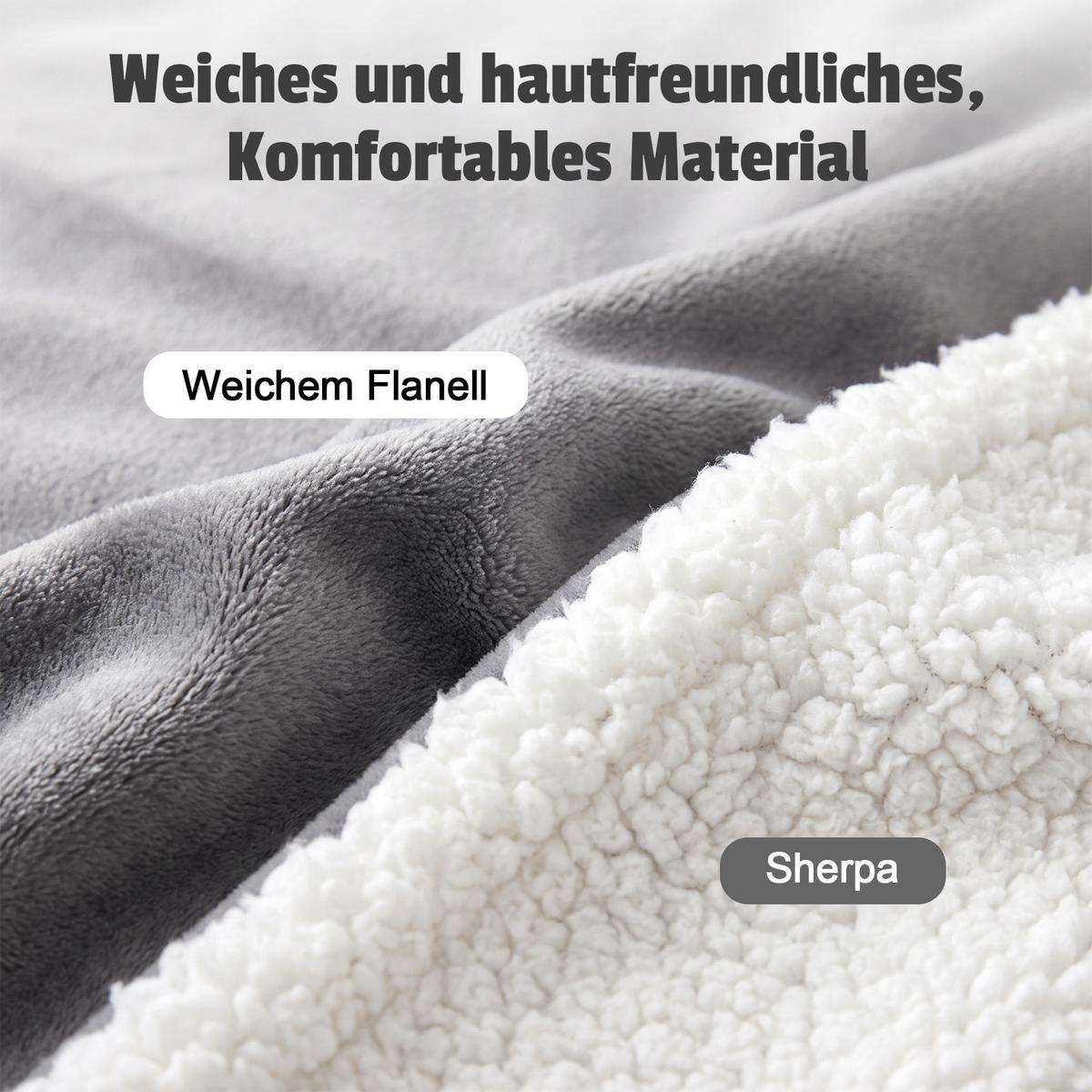 HEIZDECKE Thromel 200/180 cm - Dunkelgrau/Weiß, Textil (180/200cm) - ZMH