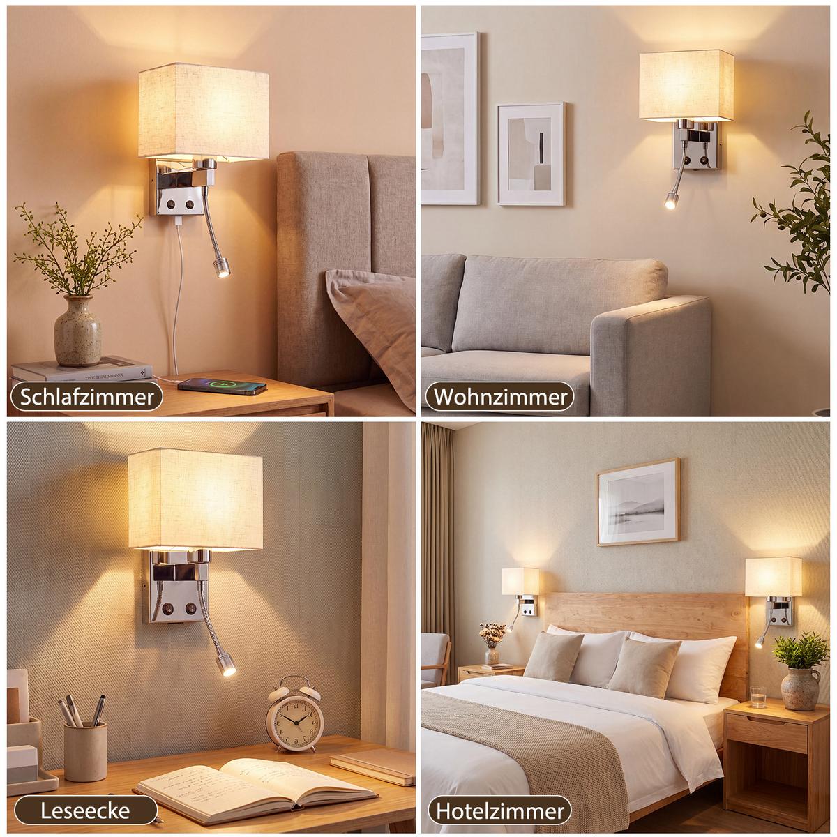 LED WANDLEUCHTE Rhyxvin 20/13/15 cm - Weiß, Textil/Metall (13/15/20cm) - ZMH