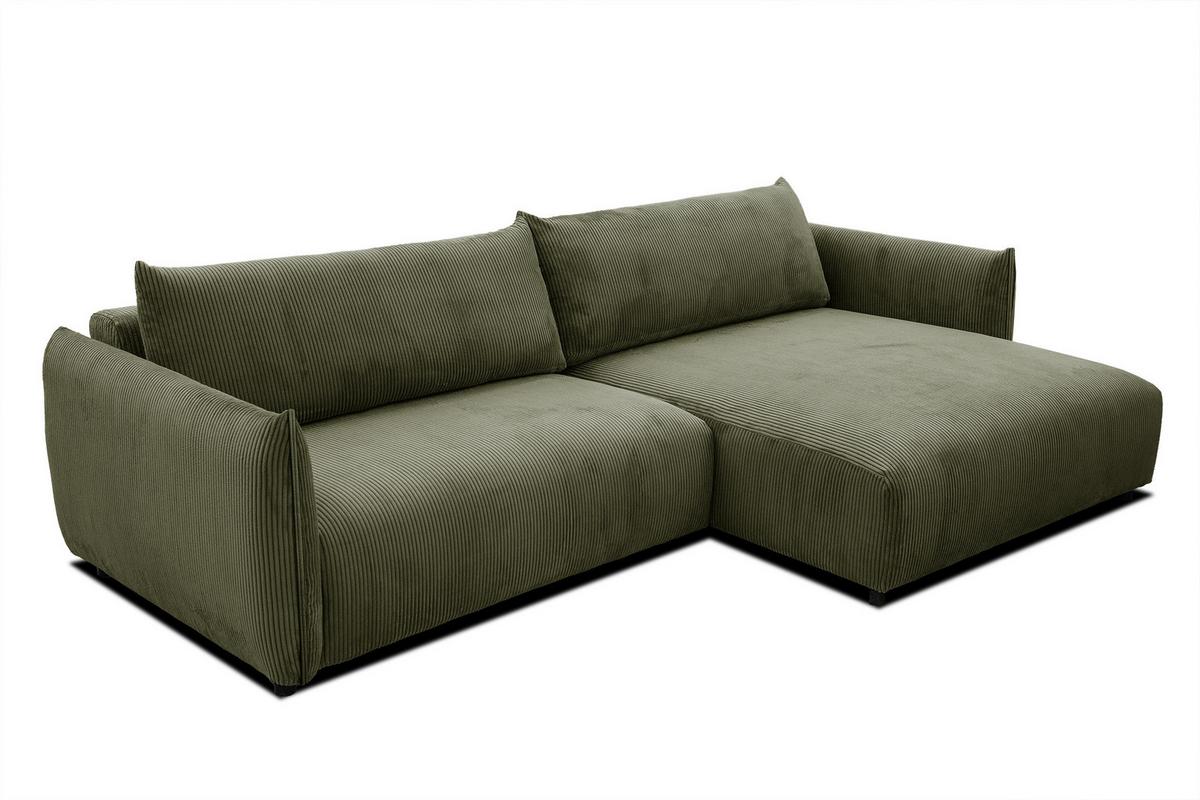 ECKSOFA TAUER 5-Sitzer, olivgrün - Schwarz/Olivgrün, Holzwerkstoff/Kunststoff (292/174cm) - Wozimo