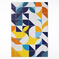 TEPPICH 60x90 cm Geometrische Formen Moderne Mosaik - Multicolor, Kunststoff (60/90cm) - Wallfluent