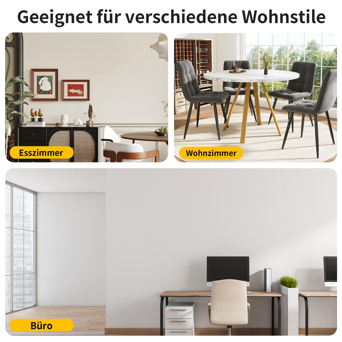 ESSTISCH runder marmor-optik & gold Ø 80 cm für 4 personen - Weiß, Holzwerkstoff (80/80/75cm) - Urban Meuble