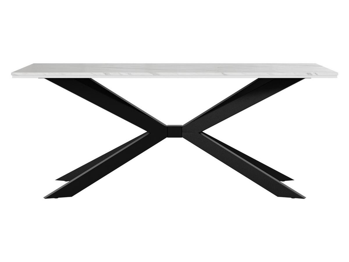 ESSTISCH Flora - Schwarz/Weiß, Holzwerkstoff/Metall (90/190/74cm) - MIRJAN24
