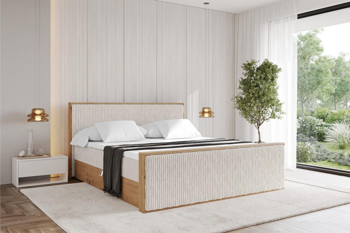 BOXBETT LOLLI9 -Z 140x200 - H4 Creme - Creme, Holzwerkstoff (140/200cm) - ALTDECOR
