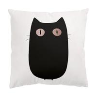 DEKOKISSEN Schwarze Katze Illustration 40/40 cm - Schwarz, Textil (40/40/10cm) - Bilderwelten