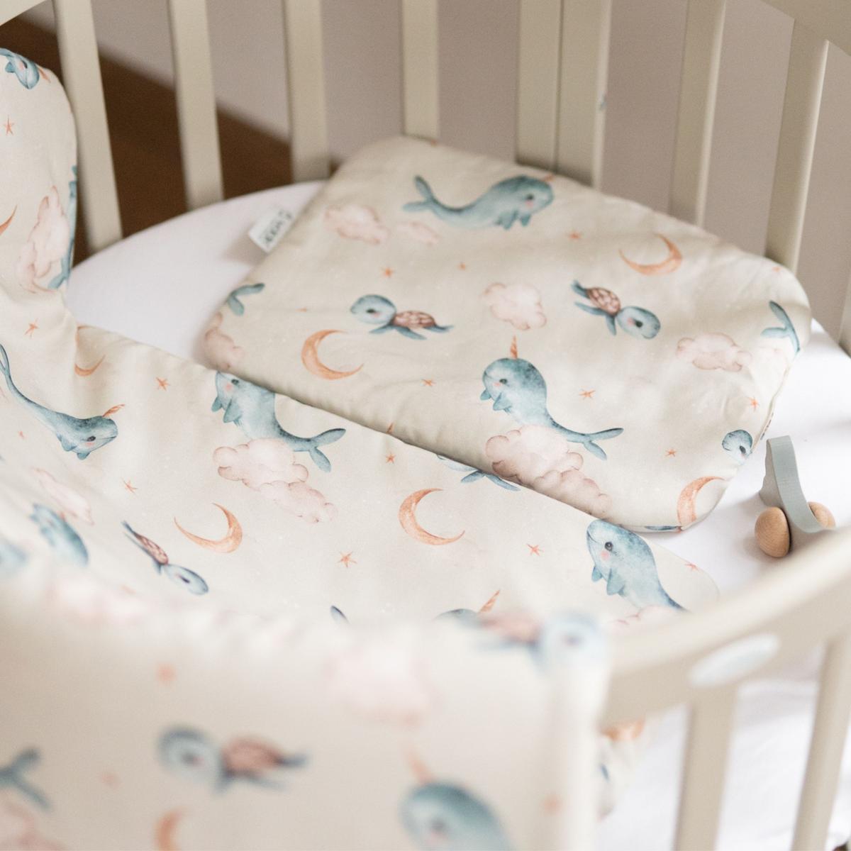 BABY Bambus-Bettwäsche Wale - Beige, Textil (75/75cm) - waldin