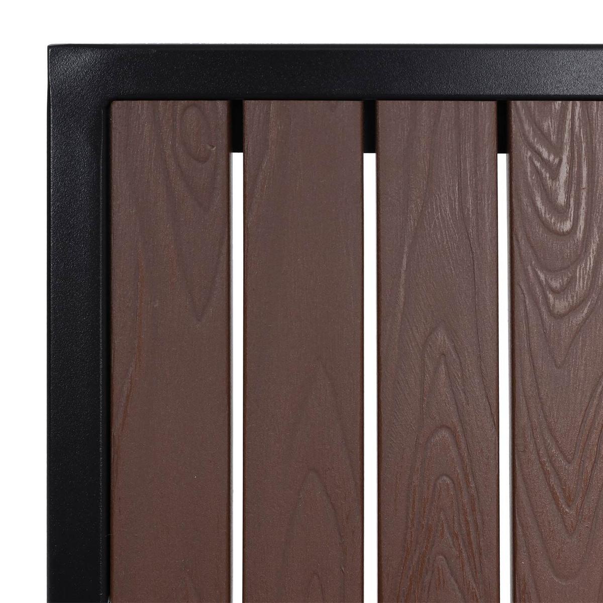 GARTENSTUHL+GARTENTISCH Schwarz, Dunkelbraun - Dunkelbraun/Schwarz, Kunststoff - MCW