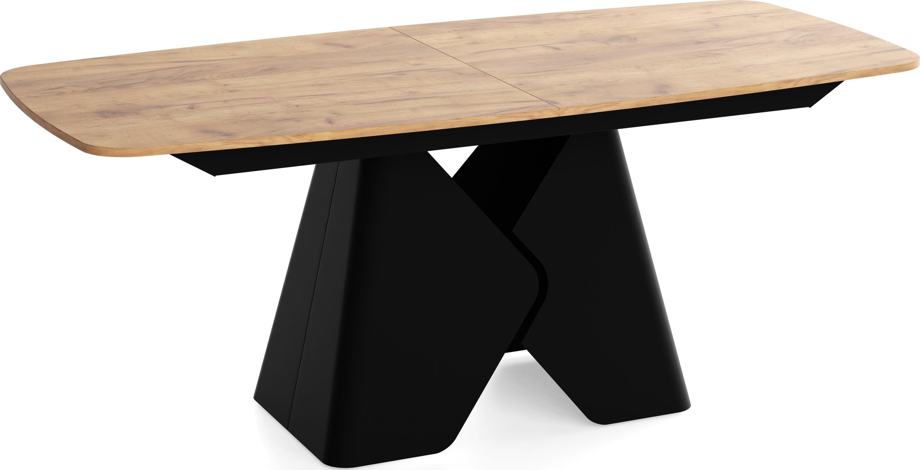 ESSTISCH Vanta rechteckig ausziehbar verlängerbar mit Schwarzem Metallgestell, Eiche Braun 200-290/90/76 cm - Eiche Wotan/Schwarz, Holzwerkstoff/Metall (90/290/76cm) - WFL GROUP