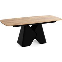 ESSTISCH Vanta rechteckig ausziehbar verlängerbar mit Schwarzem Metallgestell, Eiche Braun 180-270/90/76 cm - Eiche Wotan/Schwarz, Holzwerkstoff/Metall (90/270/76cm) - WFL GROUP