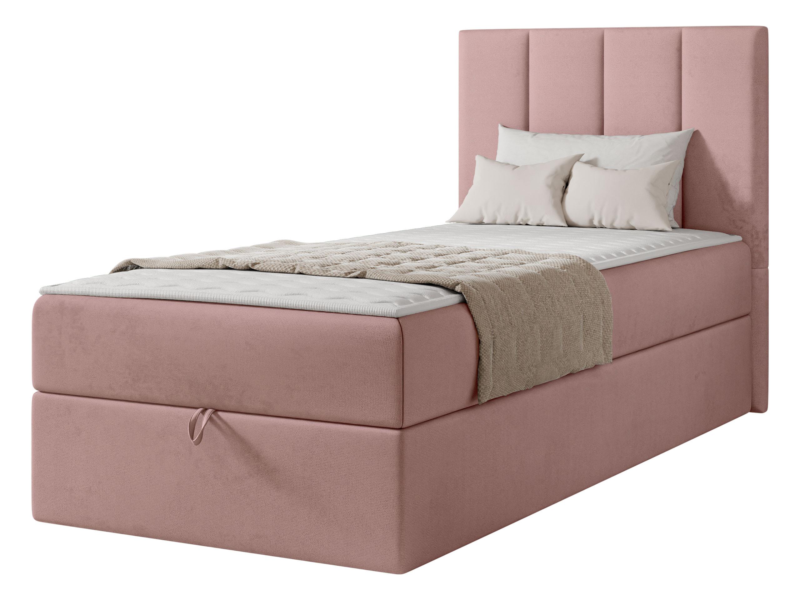 BOXBETT Rebos Single - H3 - Rosa, Holz/Textil (90/200cm) - MIRJAN24