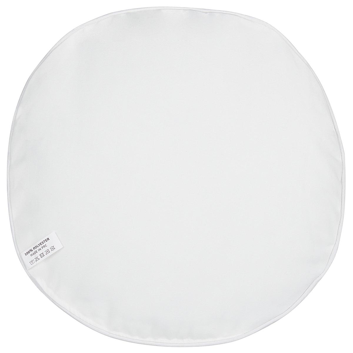 GARTENKISSEN 2er-Set Blattmuster weiß 40 cm Viozene - Weiß, Textil (40/40cm) - Beliani