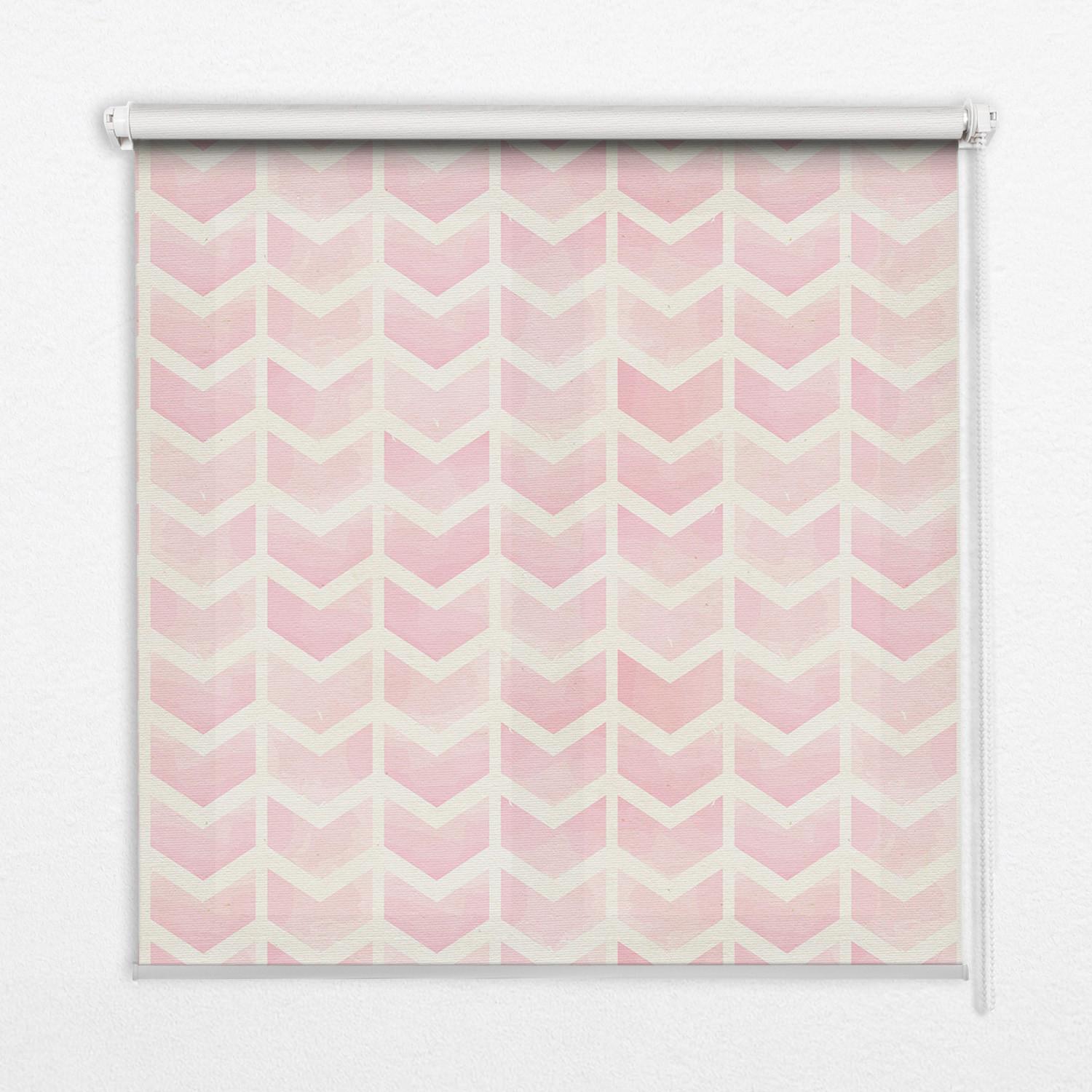 INNENROLLO - Fensterrollo - Rollo - 80x180 cm - Rosa Zickzacklinien - Pink, Kunststoff (80/180/0.5cm) - TULUP