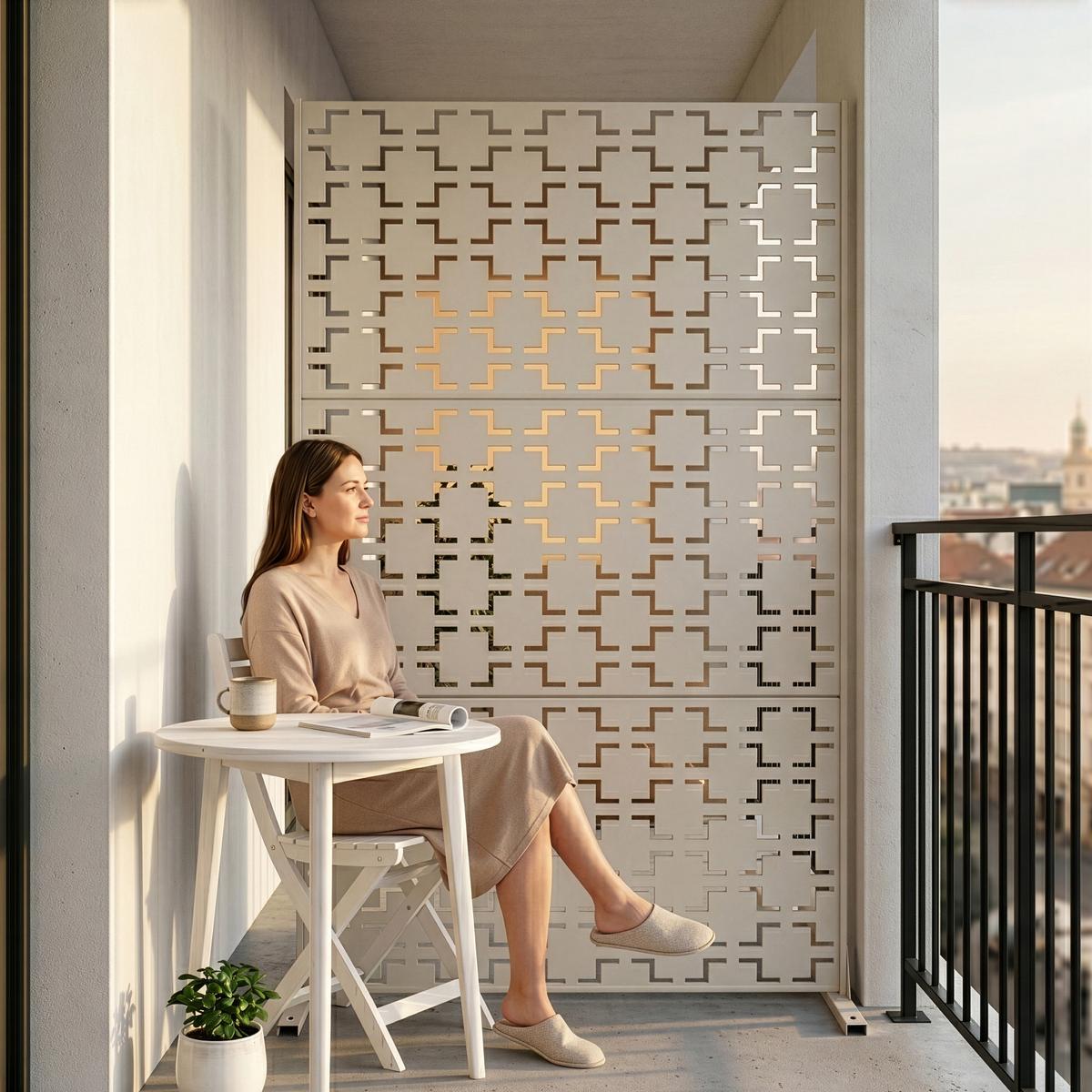 TRENNWAND Basciano - Beige, Metall (90/180cm) - casa.pro