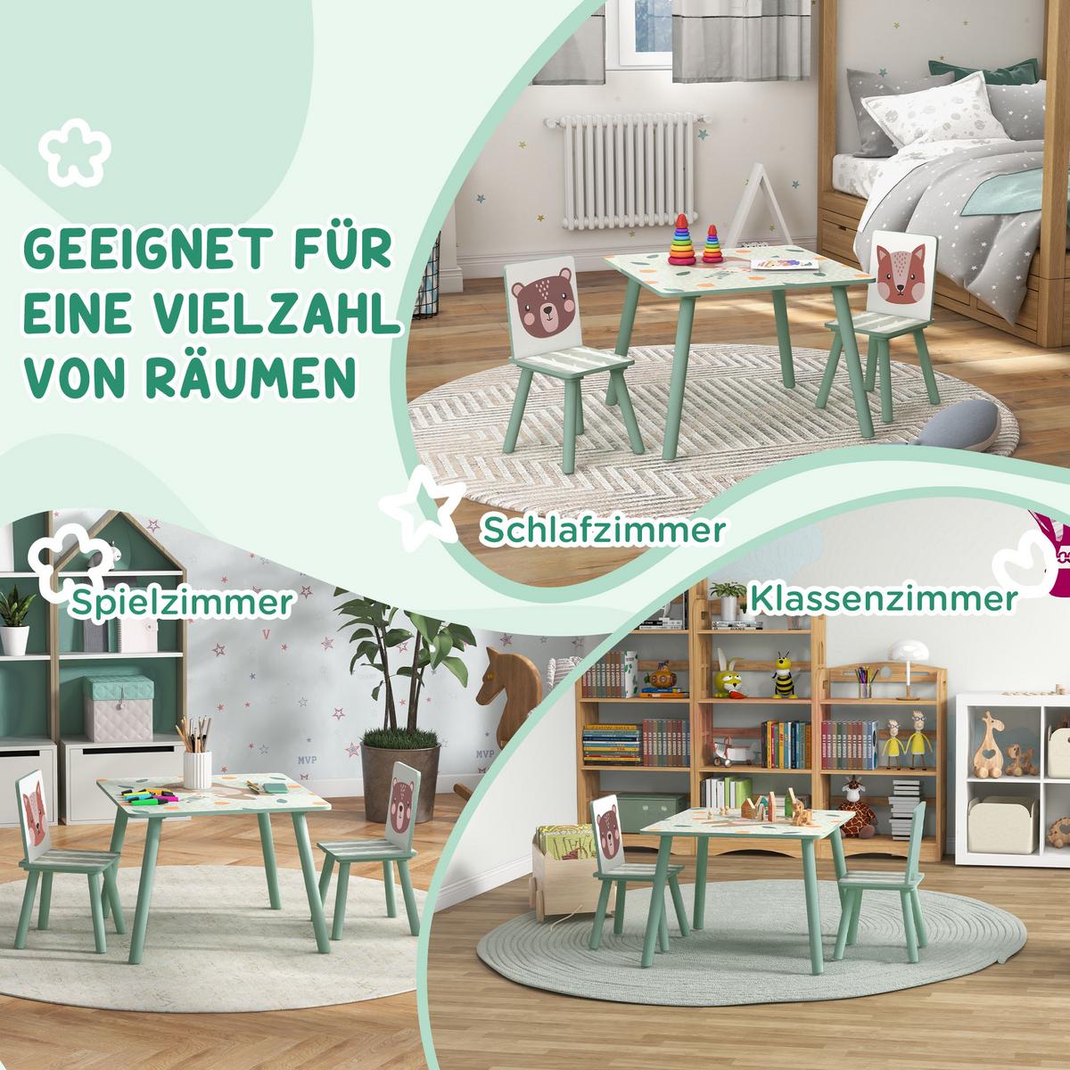 KINDERSITZGRUPPE - Grün, Holz/Holzwerkstoff (60/44/60cm) - ZONEKIZ