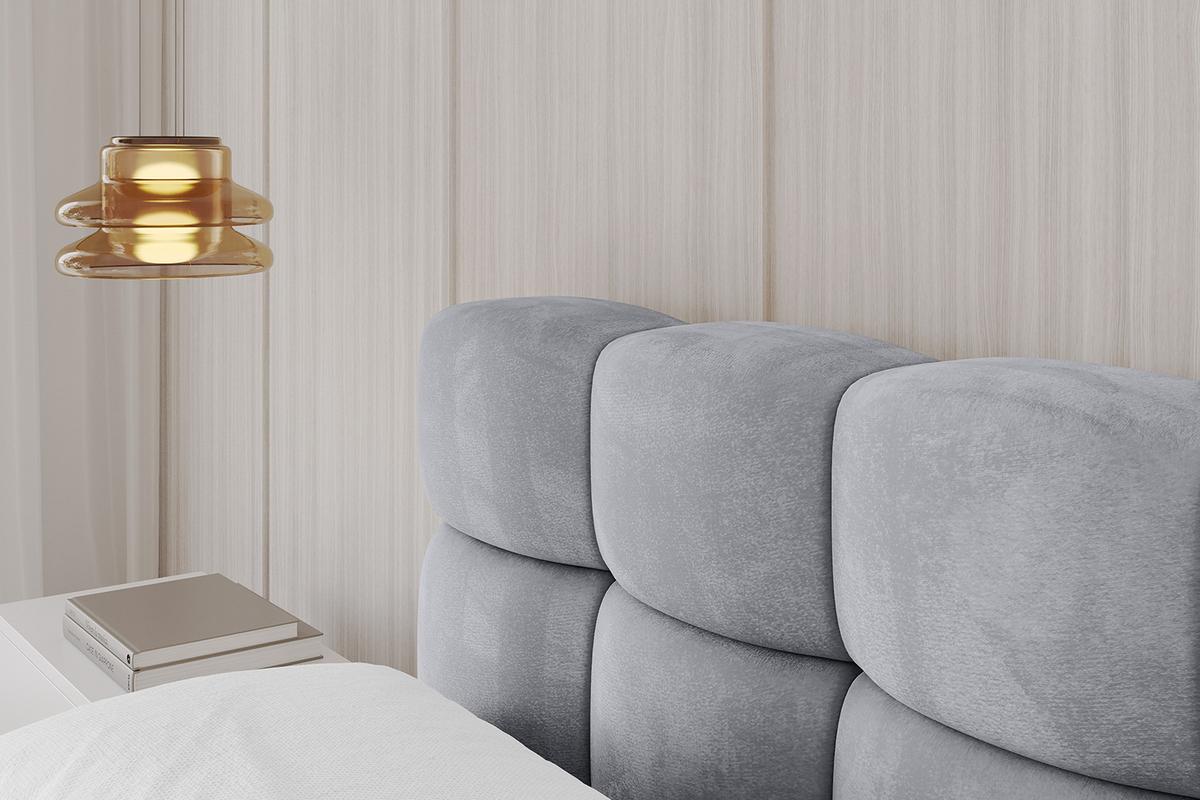 POLSTERBETT mit Bettkasten und Lattenrost, Bett mit Matratze H3/H4 - LEYA-v1 160x200 Hellgrau - Hellgrau, Holzwerkstoff/Textil (160/200cm) - ALTDECOR